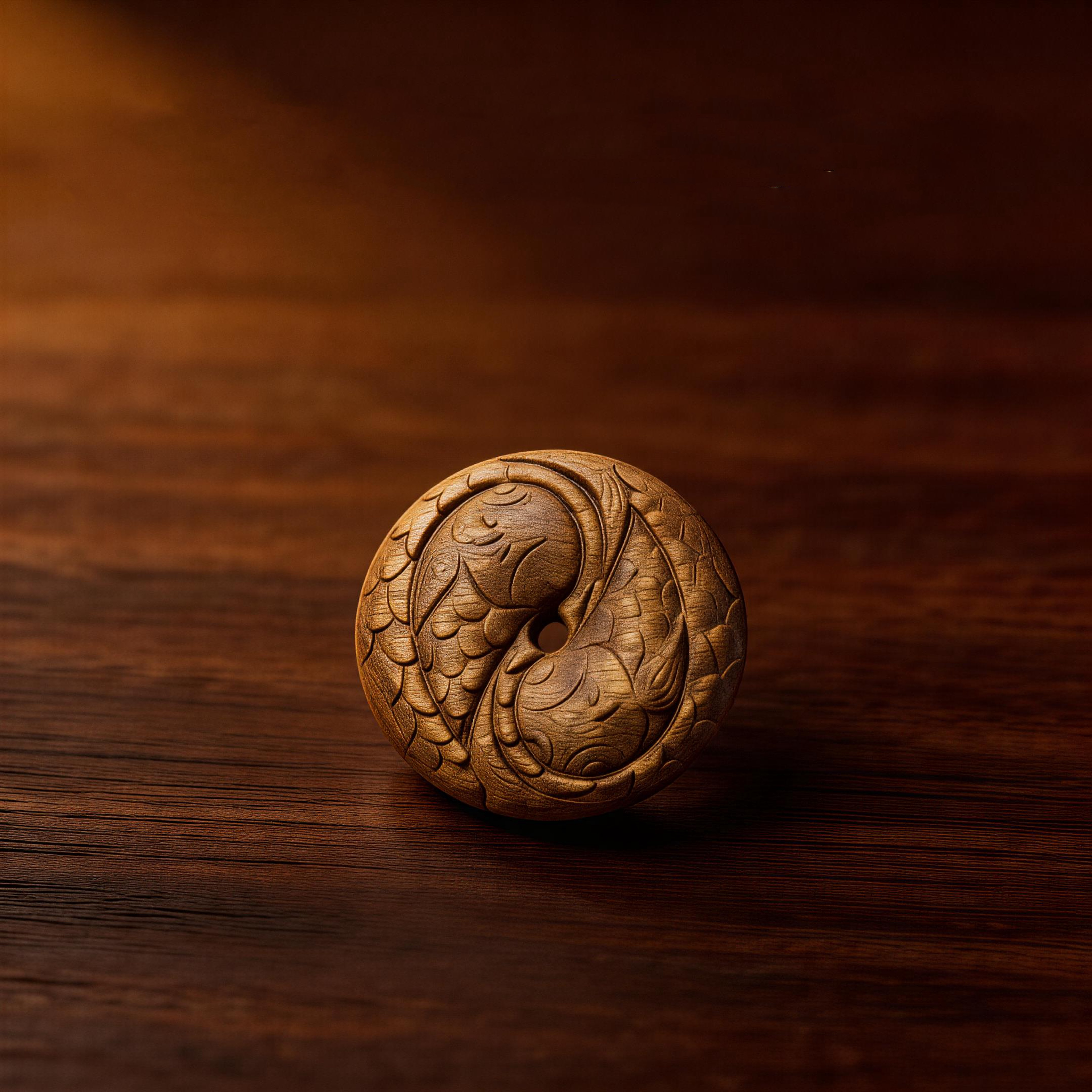 Wen Yao Pendant – Hand-Carved Aged Jinnanmu Wood Accessory Inspired by the Shan Hai Jing