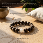 Rushou Bracelet – Aged Jinnanmu Wood with Natural White Nephrite Jade Bead