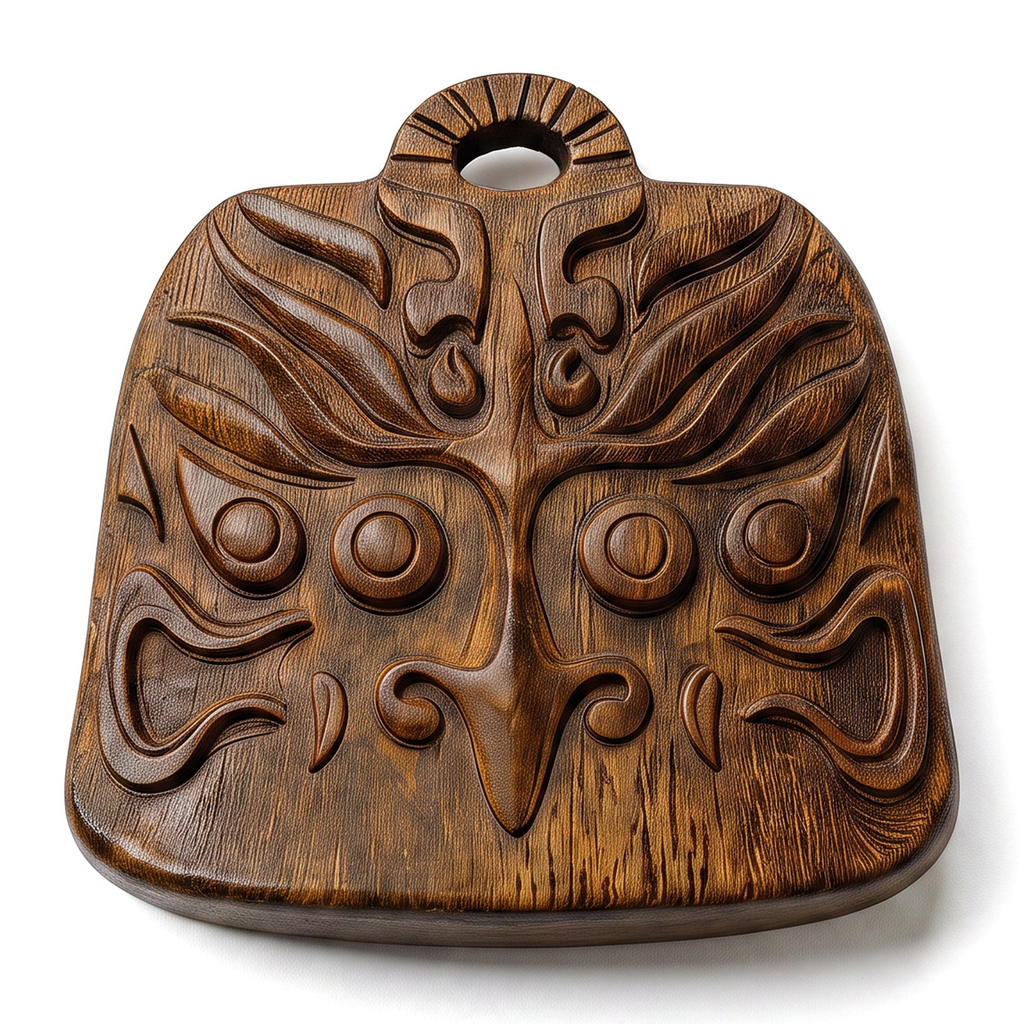 Chongming Bird Pendant – Hand-Carved Aged Jinnanmu Wood Design from Chinese Folklore