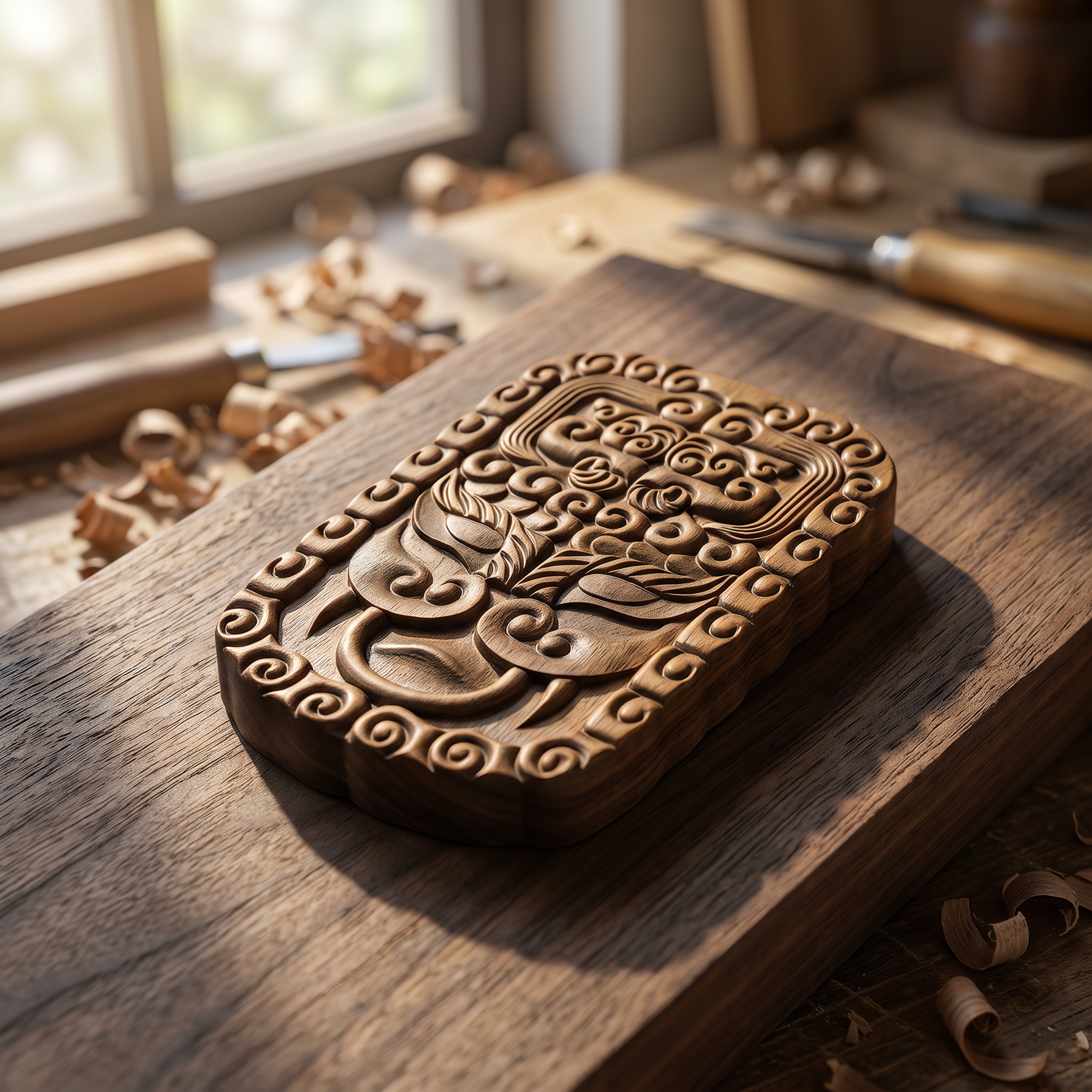 Jiao Tu Ornament – Hand-Carved Aged Jinnanmu Wood Decor Inspired by Chinese Mythology
